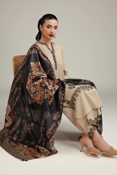 Embroidered | Raw Silk | Geometric Silk Kurta | USD 65.00