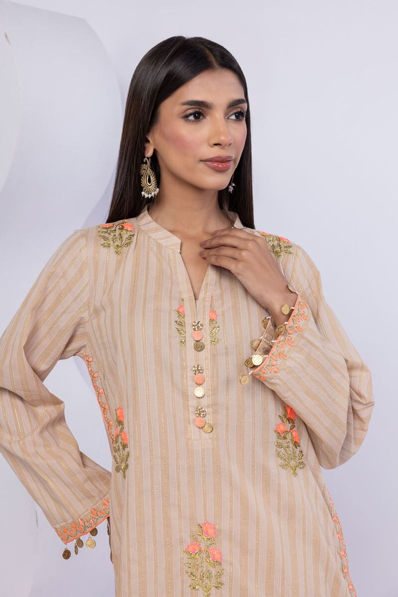 Embroidered | Lurex Stripes | Kurta | USD 20.00