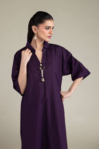 Dyed | Textured Cotton Viscose | Textured Cotton Kurta | USD 35.00