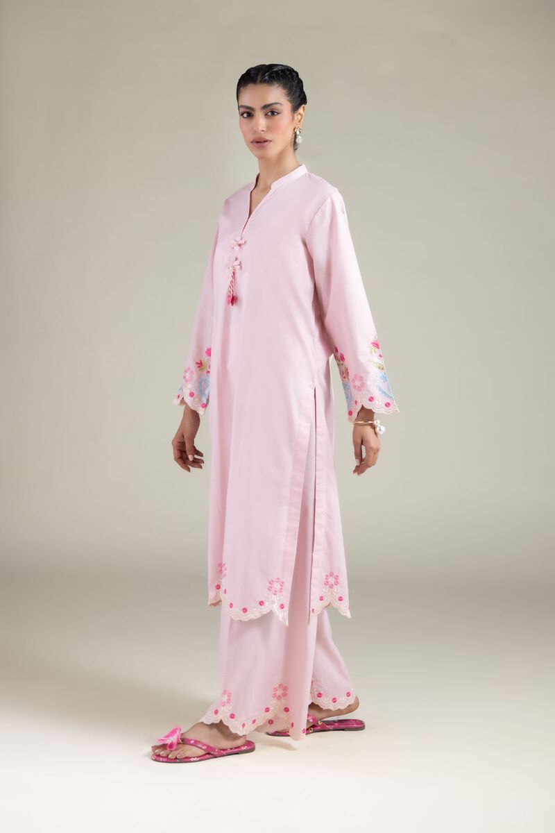 Embroidered | Textured Cotton | Pants | USD 30.00