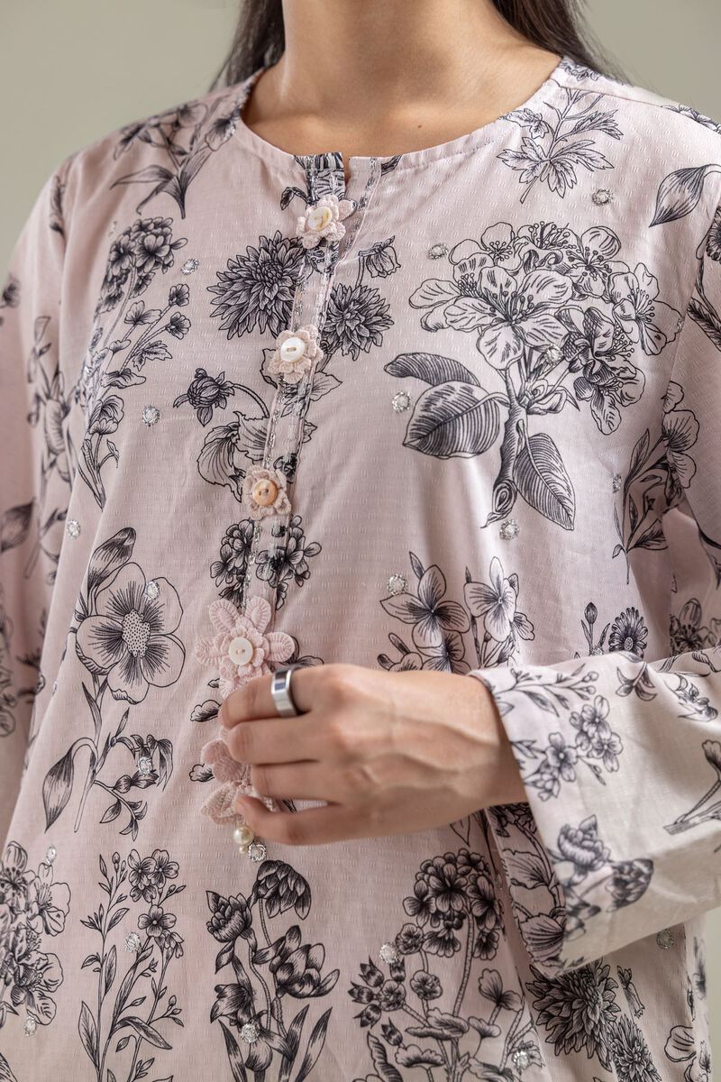 Embroidered | Cotton Dobby | Pink Cotton Kurta | USD 35.00