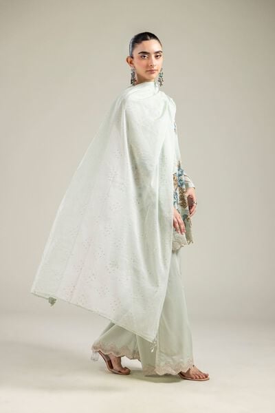 Paper Silk | Mint Solid Dupatta | USD 40.00