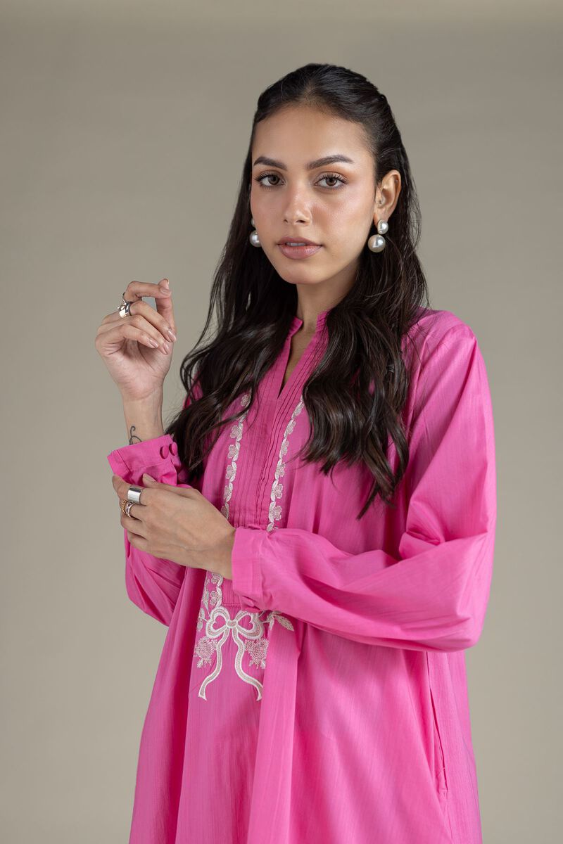 Embroidered | Textured Cambric | Longline Kurta  | USD 40.00