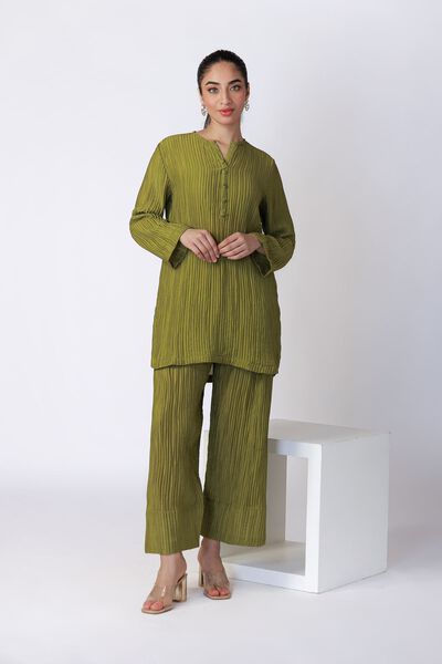 Dyed | Ripple Crinkle | Kurta | USD 25.00