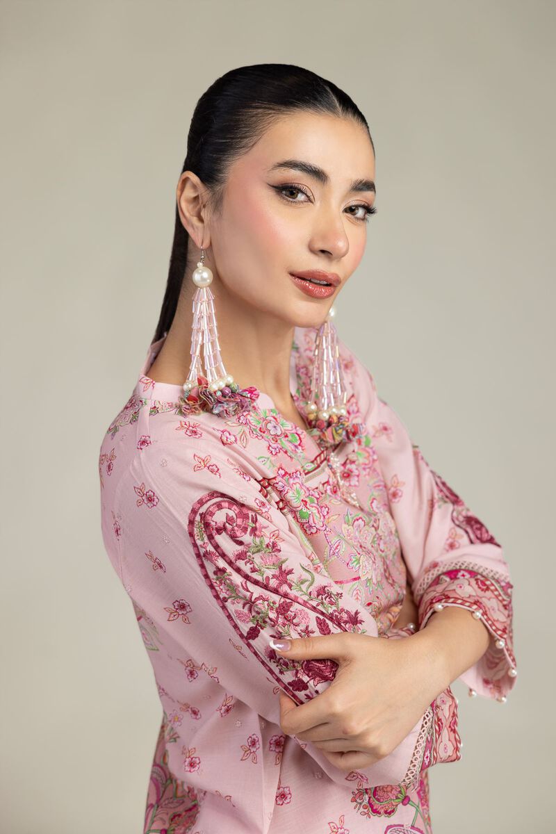 Embroidered | Raw Silk | Short Floral Kurta | USD 45.00