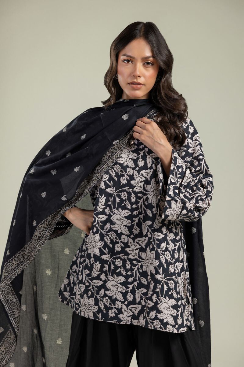 Printed | Lawn | Black Lawn Dupatta | USD 25.00