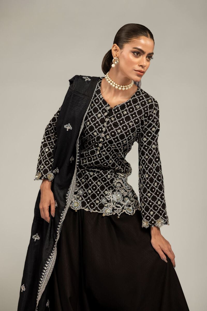 Raw Silk | Black Co-ord Set | USD 155.00