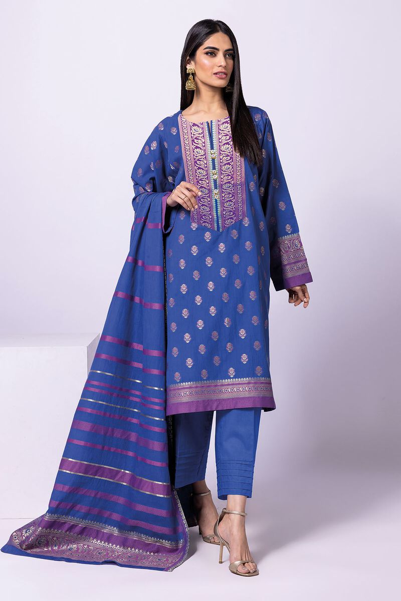 Dyed | Cotton Brosha Jacquard | Fabrics 3 Piece | null