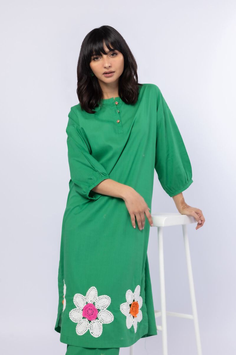 Embroidered | Crosshatch Poplin | Kurta | USD 12.00