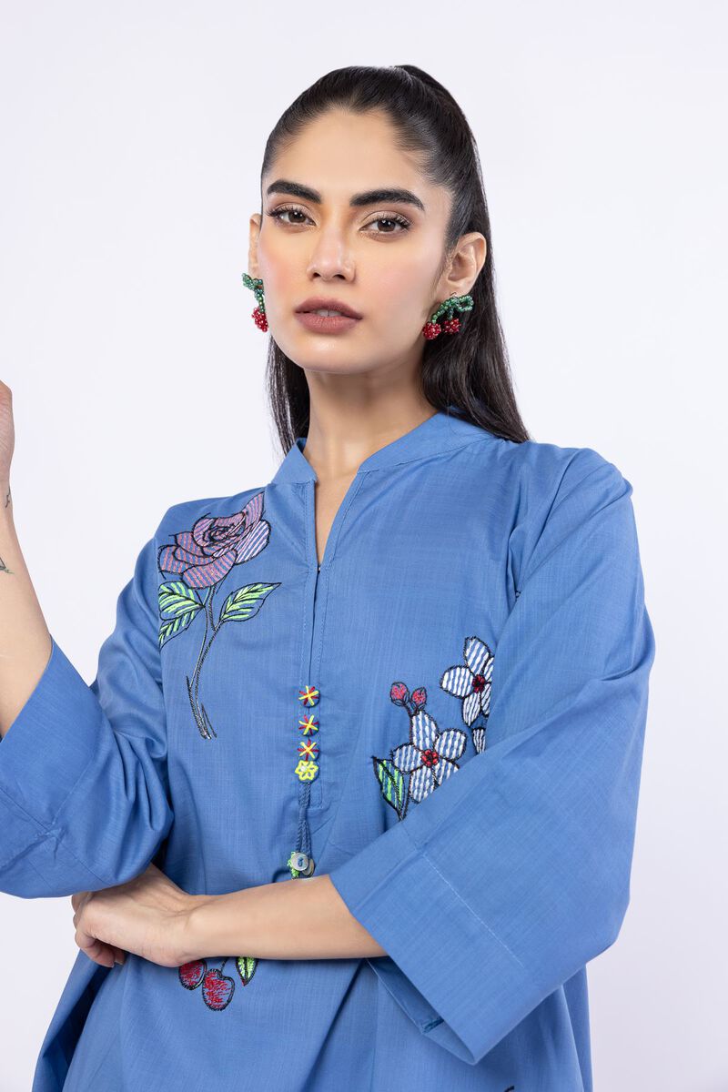 Embroidered | Crosshatch Poplin | Kurta | USD 15.00