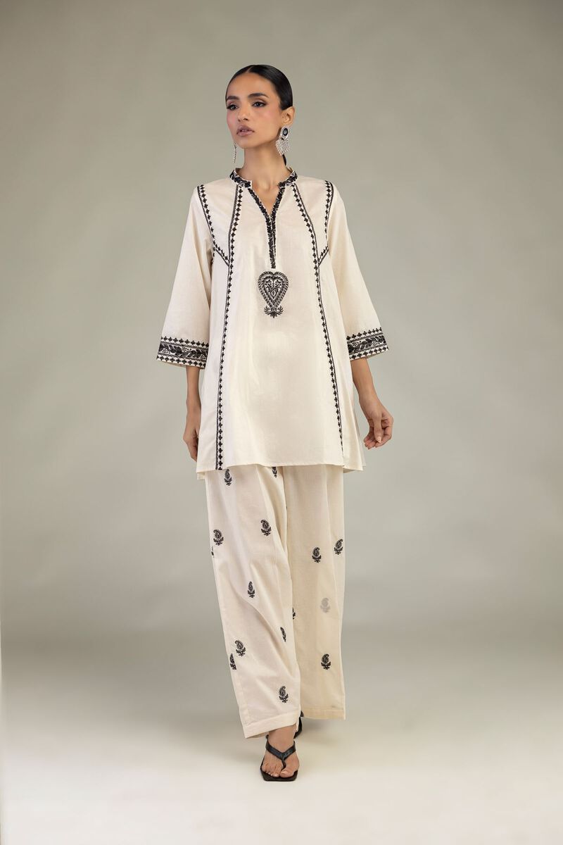 Embroidered | Cambric | Cambric V-Neck Kurta | USD 40.00
