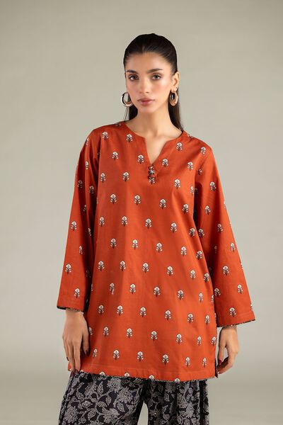 Printed | Cambric | V-neck Kurta | USD 30.00