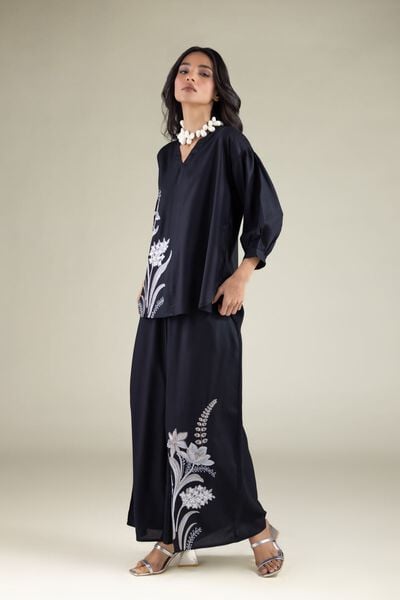 Embroidered | Viscose | Trousers | USD 25.00