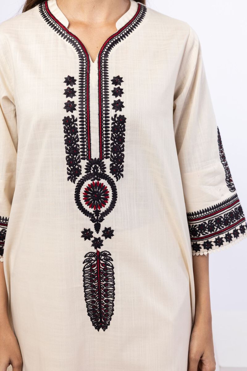 Embroidered | Crosshatch Poplin | Kurta | USD 12.50