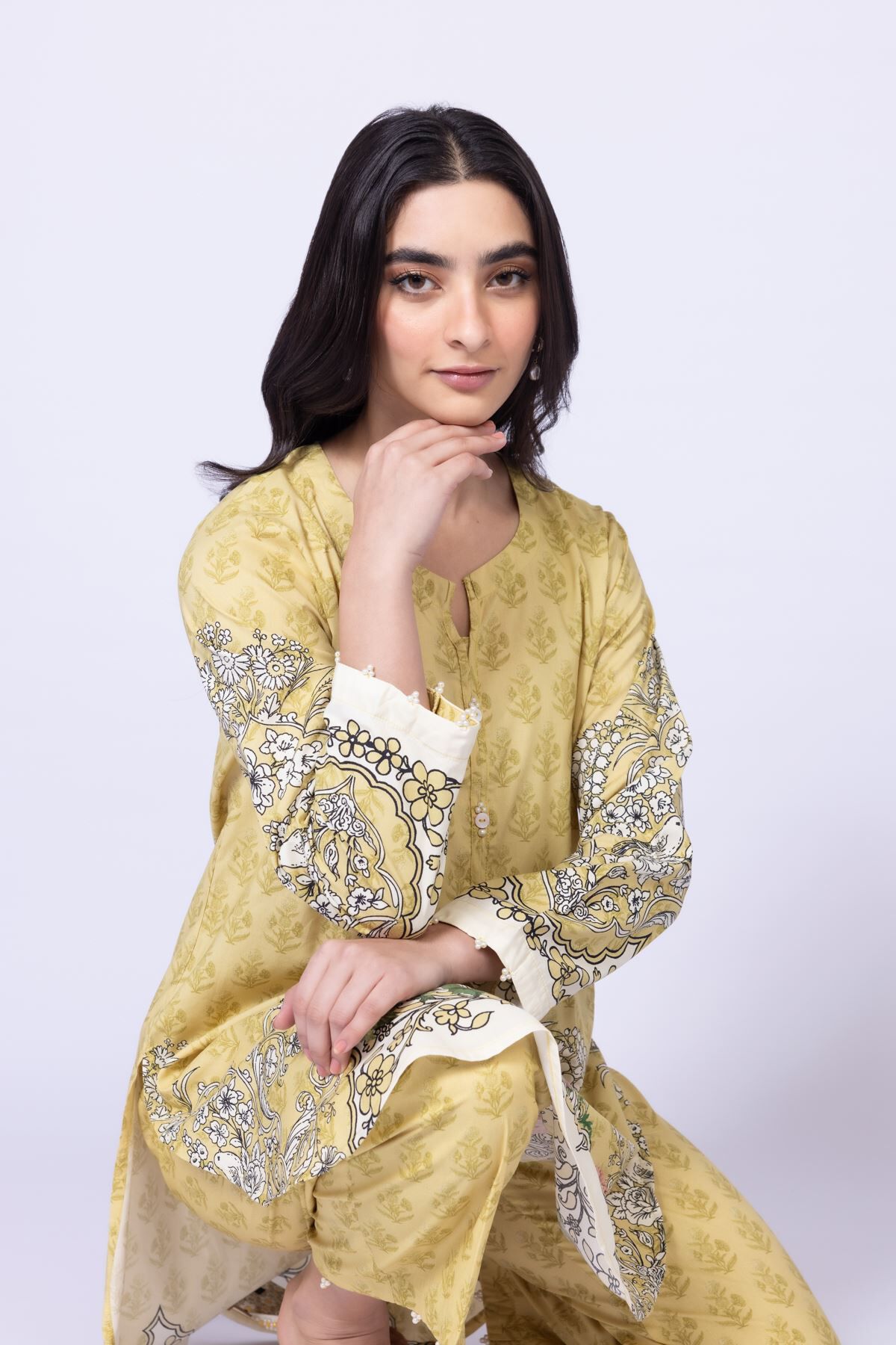 Khawla Buy Kurta | 0.0 N/A | EET245249A-VG_L-YELLOW | Khaadi United States