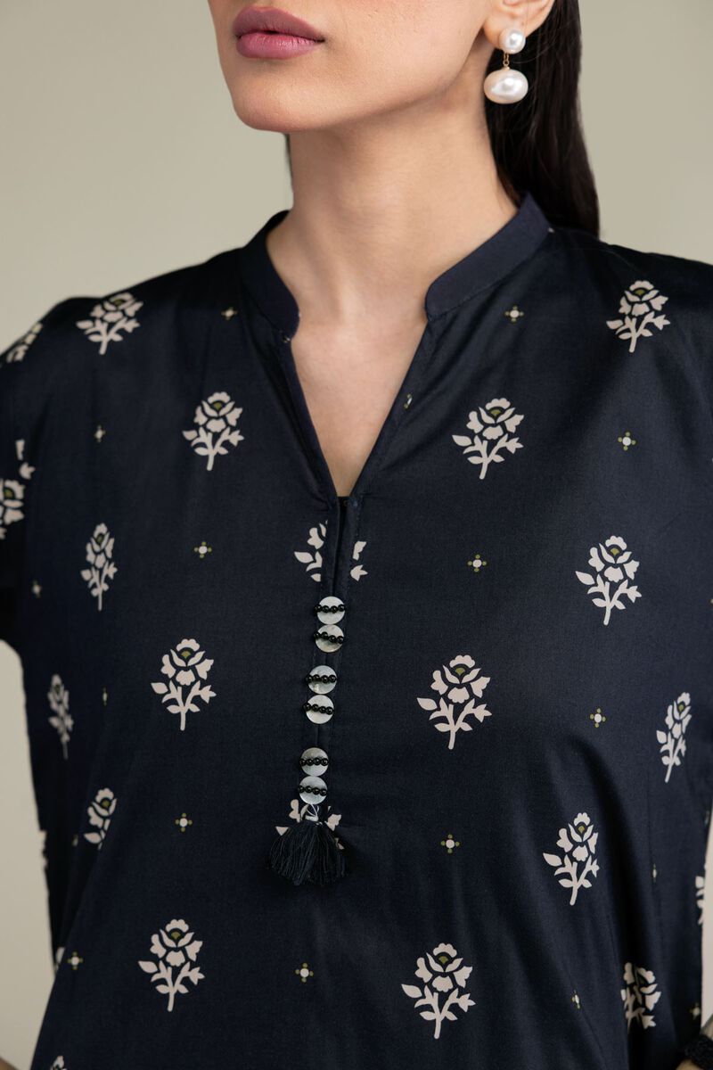 Printed | Cotton Viscose | Long V-Neck Kurta | USD 35.00