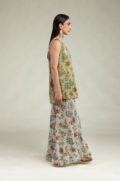 Embroidered | Raw Silk | Floral Silk Pants | USD 35.00