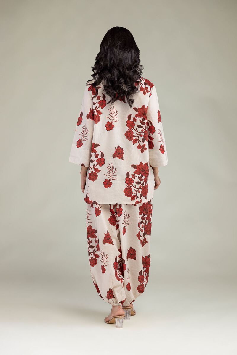 Printed | Cambric | Floral V-Neck Tunic | USD 35.00