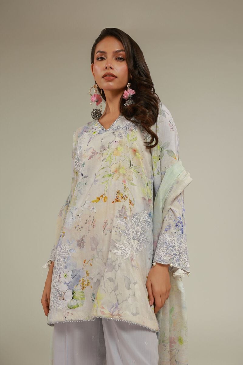 Embroidered | Raw Silk | Floral 3-Piece Set | USD 155.00