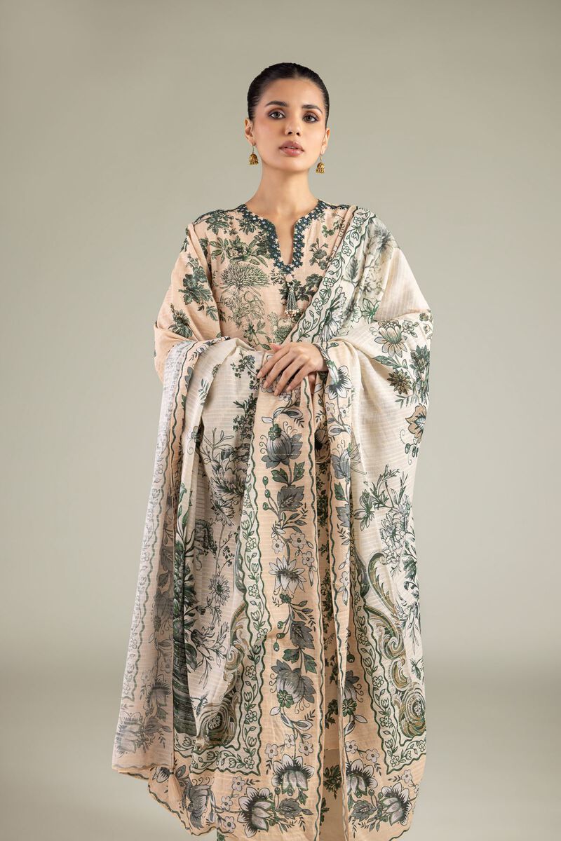 Embroidered | Mesuri Dobby | Tailored Floral 3-Piece | USD 70.00
