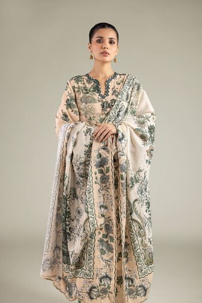 Embroidered | Mesuri Dobby | Tailored Floral 3-Piece | USD 70.00