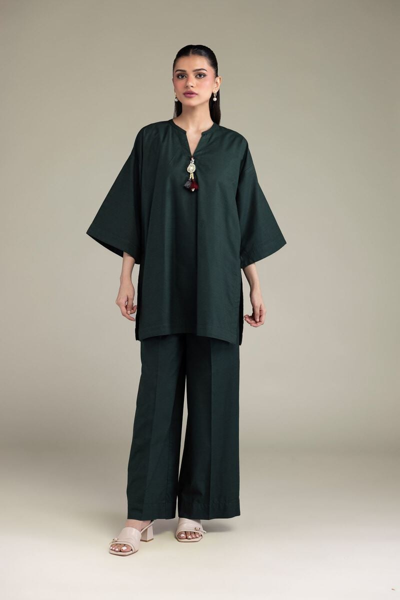 Dyed | Textured Cotton Viscose | Cotton Solid Pants | USD 30.00