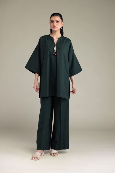 Dyed | Textured Cotton Viscose | Cotton Solid Pants | USD 30.00