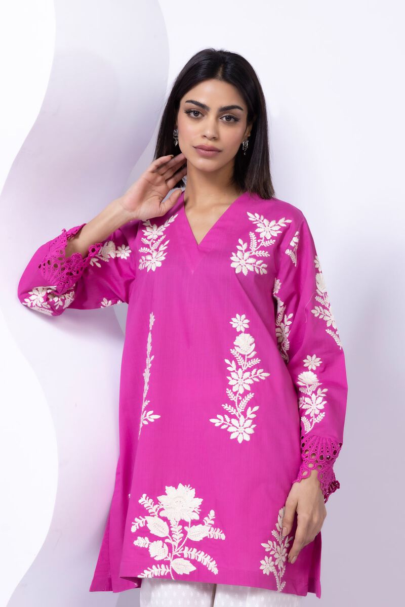 Embroidered | Crosshatch Poplin | Kurta | USD 10.50