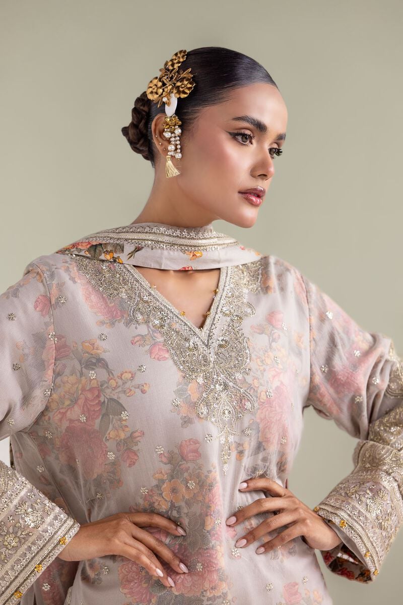 Embroidered | Chiffon | Floral Zari 3-piece | USD 180.00