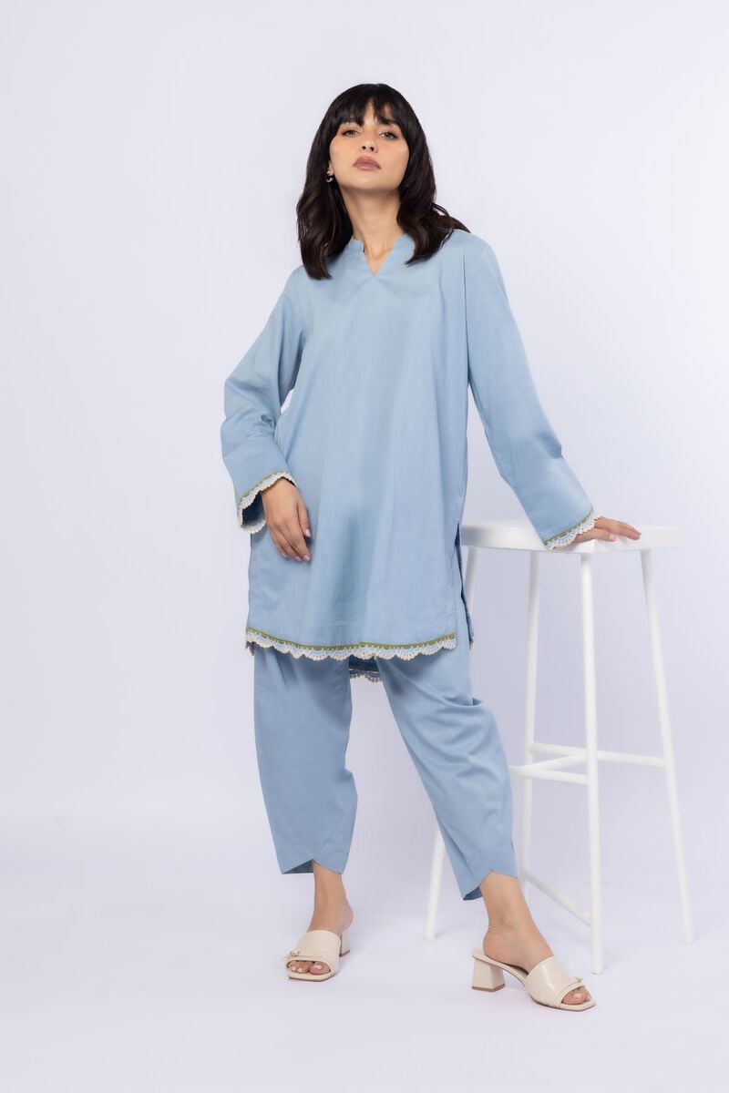 Embroidered | Crosshatch Poplin | Kurta | USD 9.00