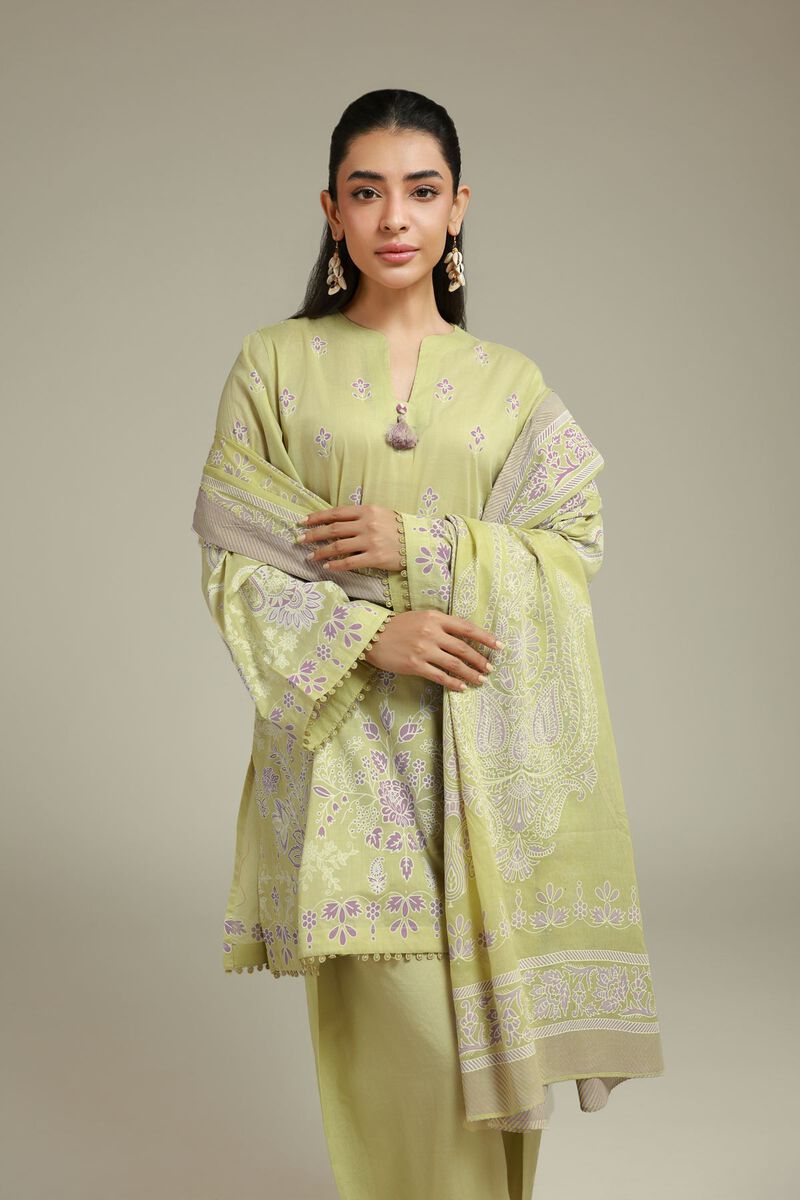 Printed | Cambric | Tailored 3-piece Set | USD 65.00