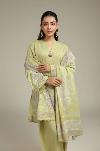 Printed | Cambric | Tailored 3-piece Set | USD 65.00