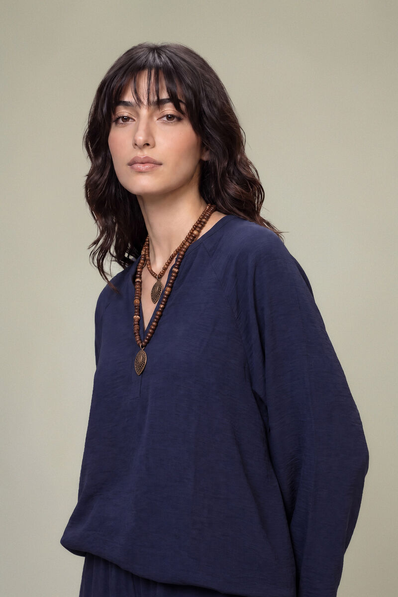 Dyed | Textured Georgette | V-Neck Solid Tunic | USD 40.00