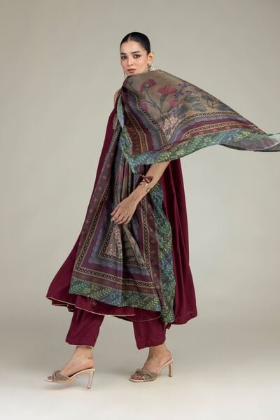 Printed | Polyester Silk | Silk Floral Dupatta | USD 30.00