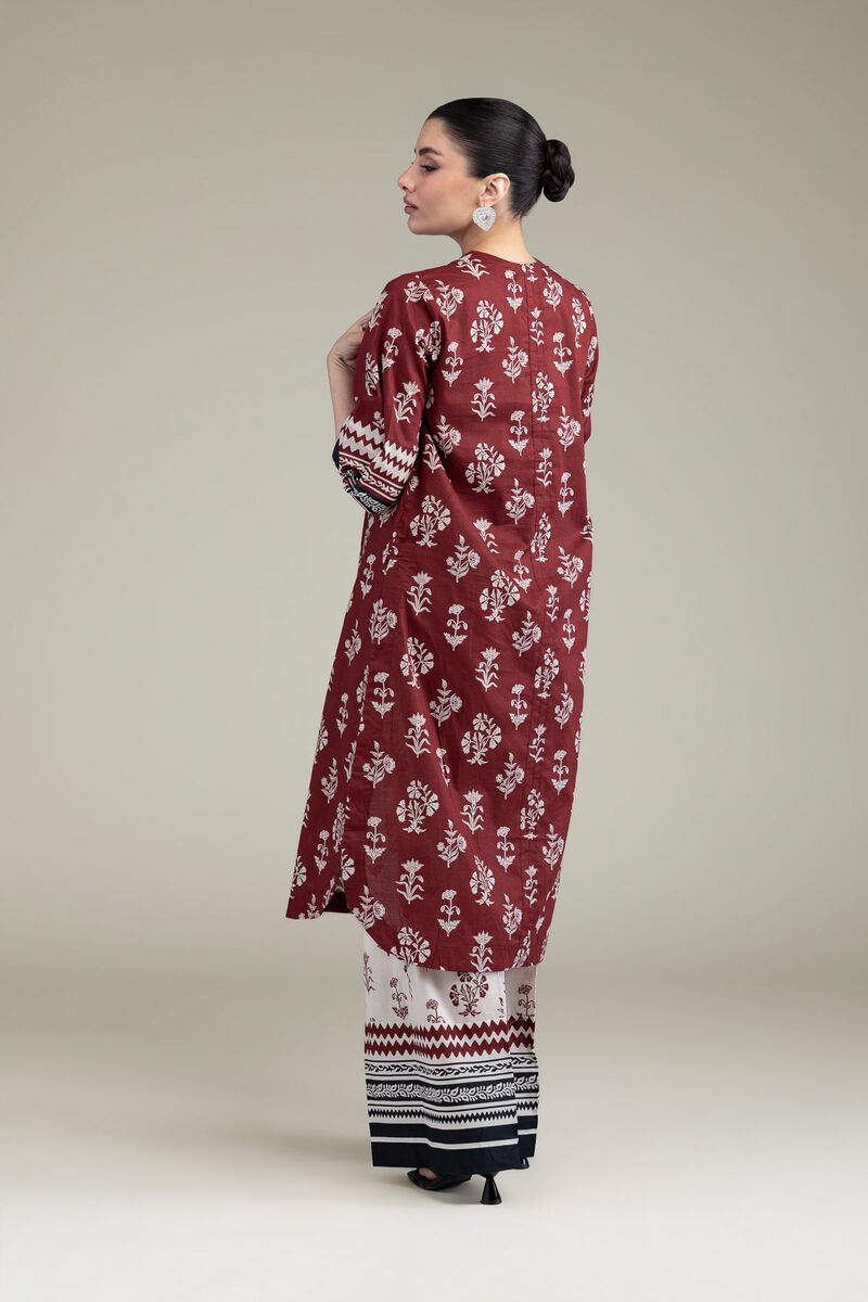 Printed | Cambric | Maroon Cambric Kurta | USD 30.00