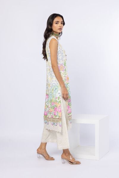 Embroidered | Crosshatch Raw Silk | Pants | USD 28.00