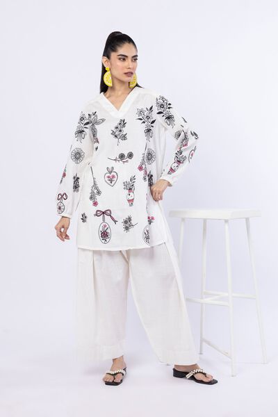 Embroidered | Crosshatch Poplin | Kurta | USD 30.00