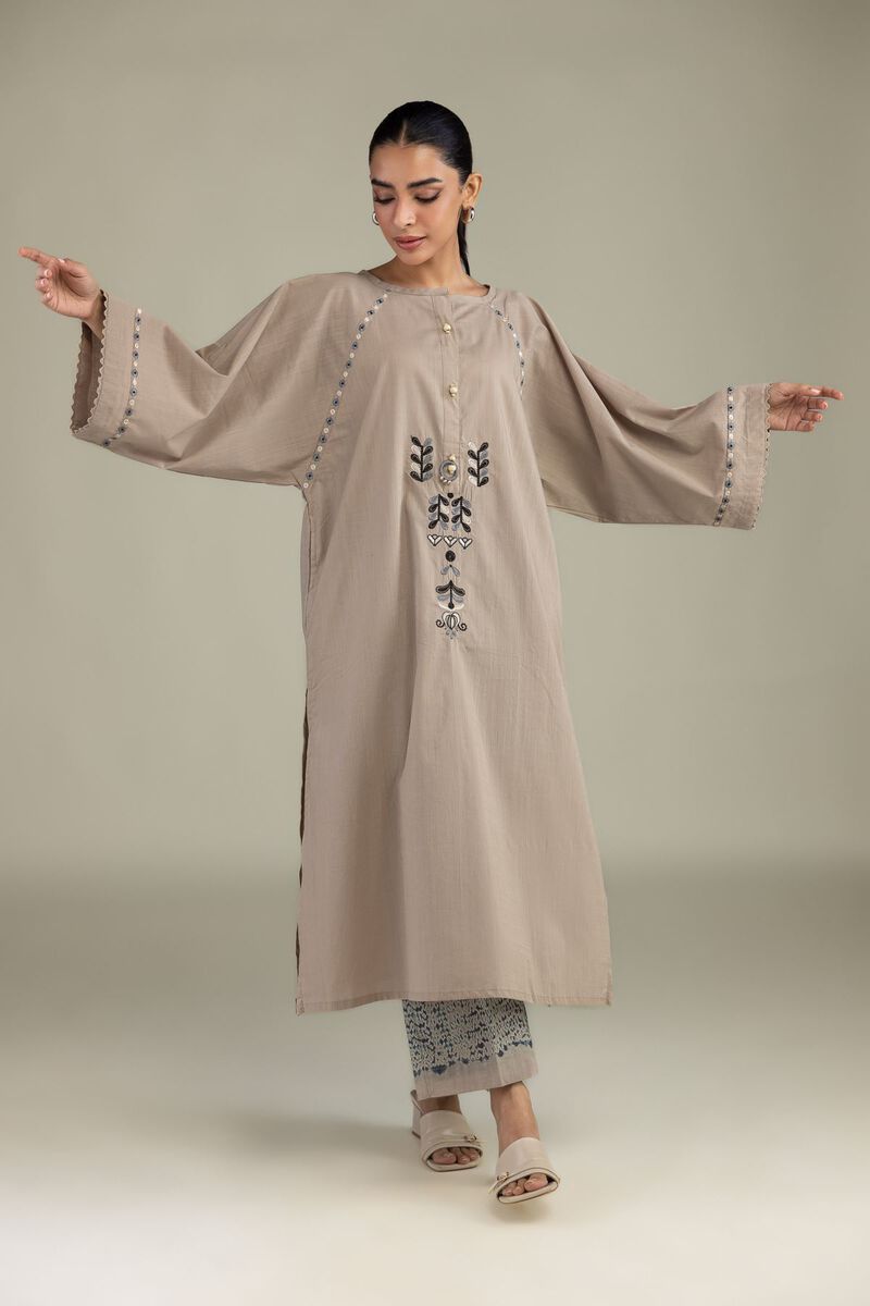 Textured Cotton | Embroidered | Textued Cotton Kurta | USD 40.00