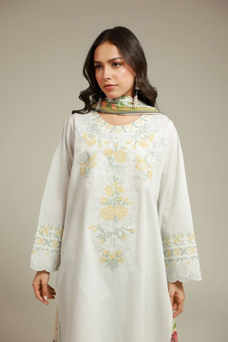 Embroidered | Dobby | Tailored 3-Piece Set | USD 75.00