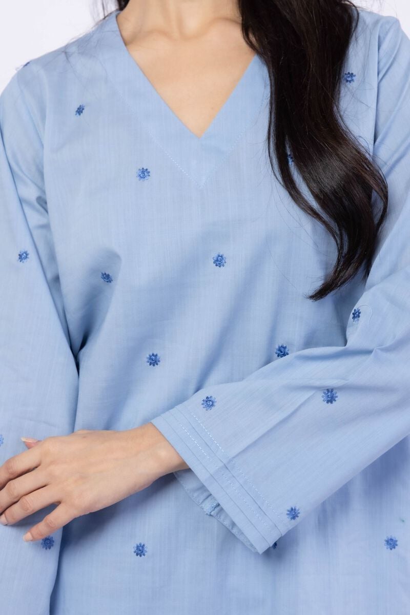 Embroidered | Crosshatch Poplin | Kurta | USD 12.50