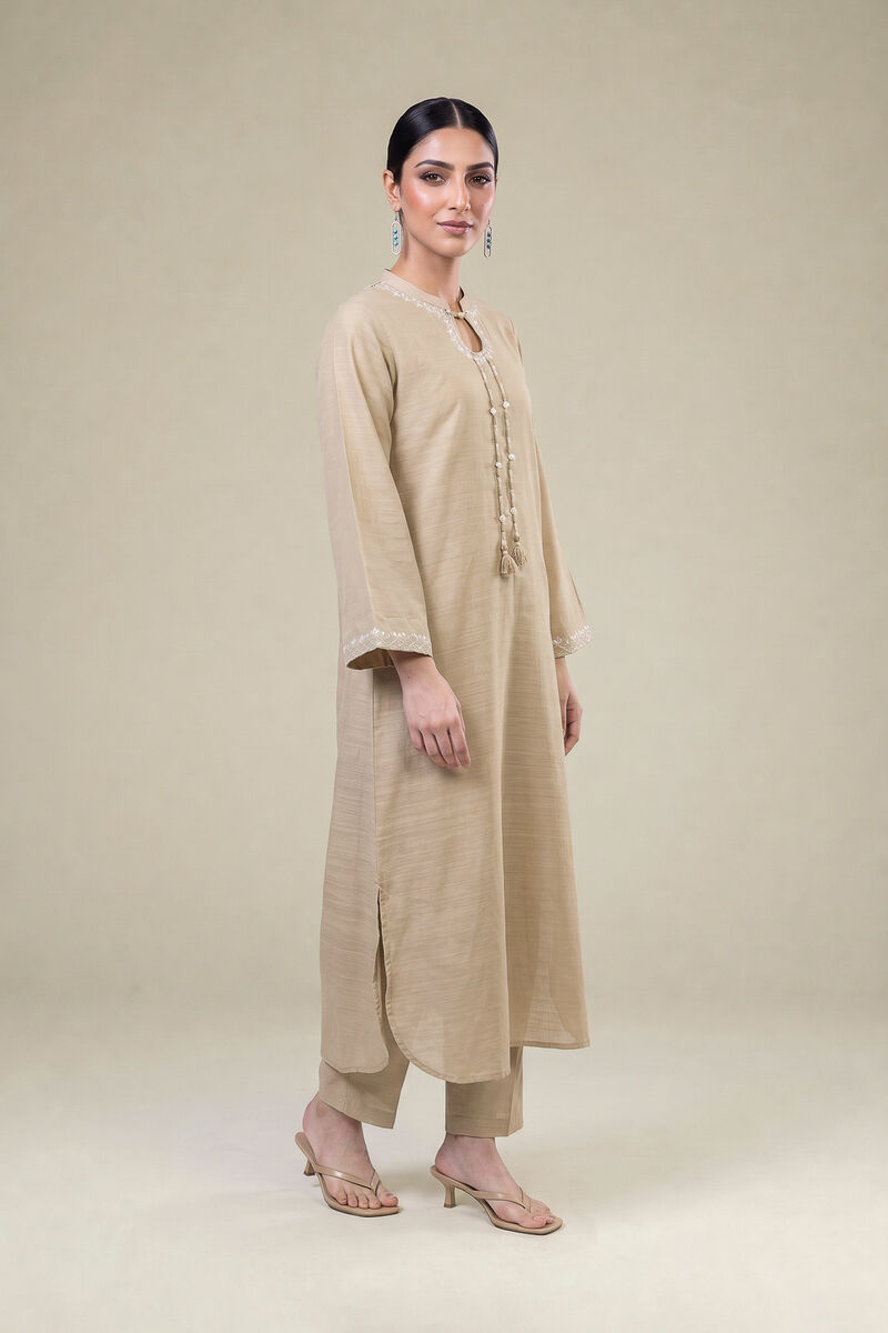 Embroidered | Light Khaddar | Longline Khaddar Kurta | USD 55.00