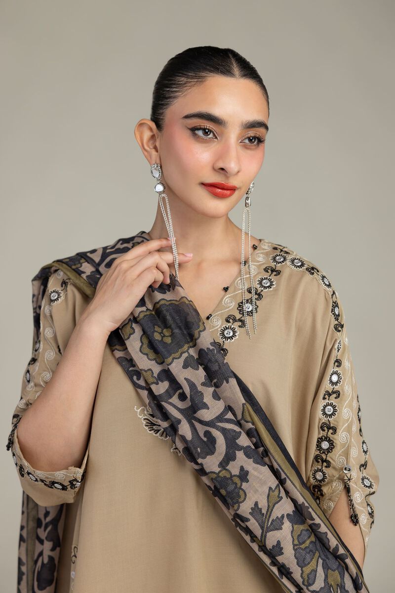 Embroidered | Mesuri | Beige Mesuri Dupatta | USD 30.00