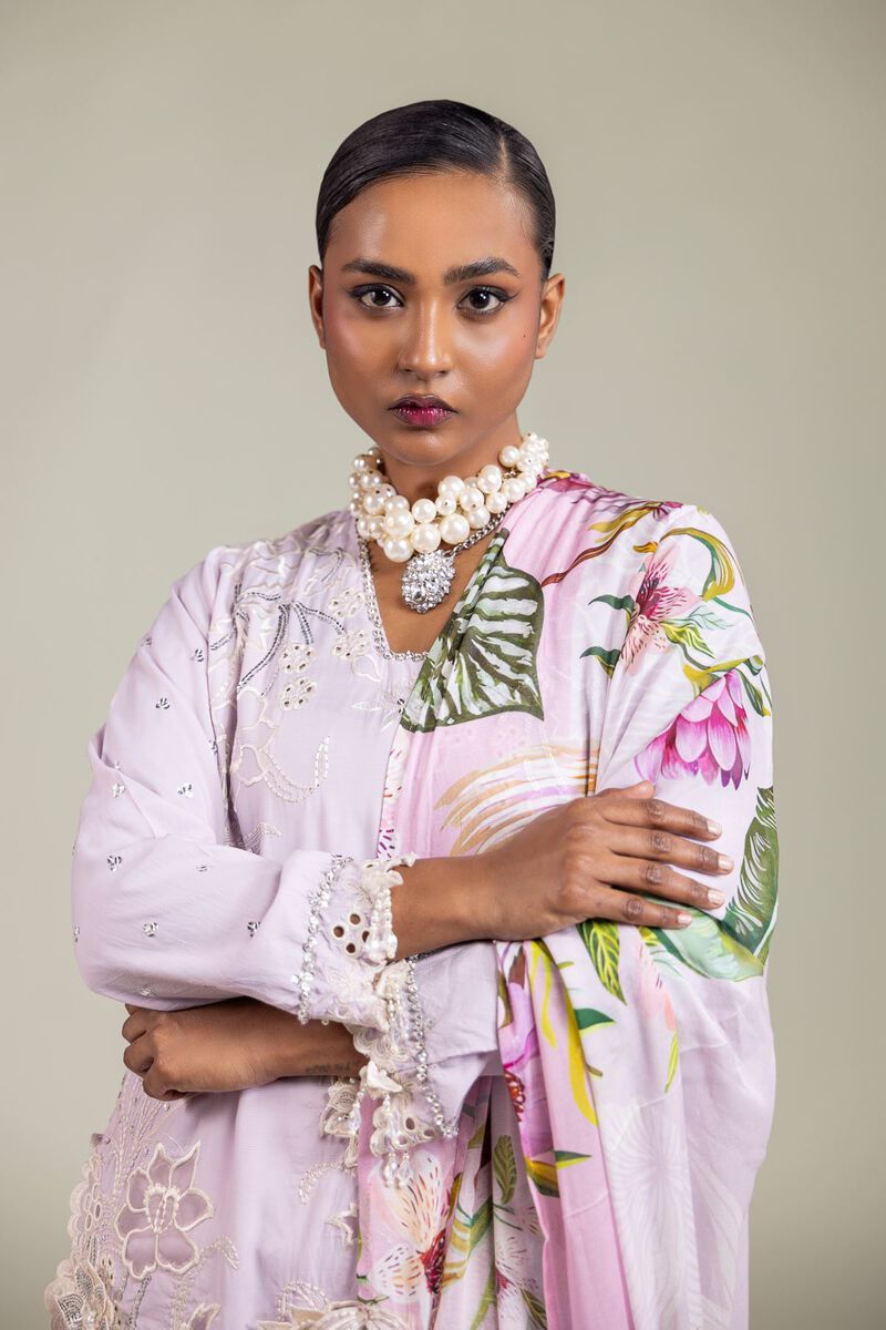 Raw Silk | 3-Piece Embroidered Suit | USD 180.00