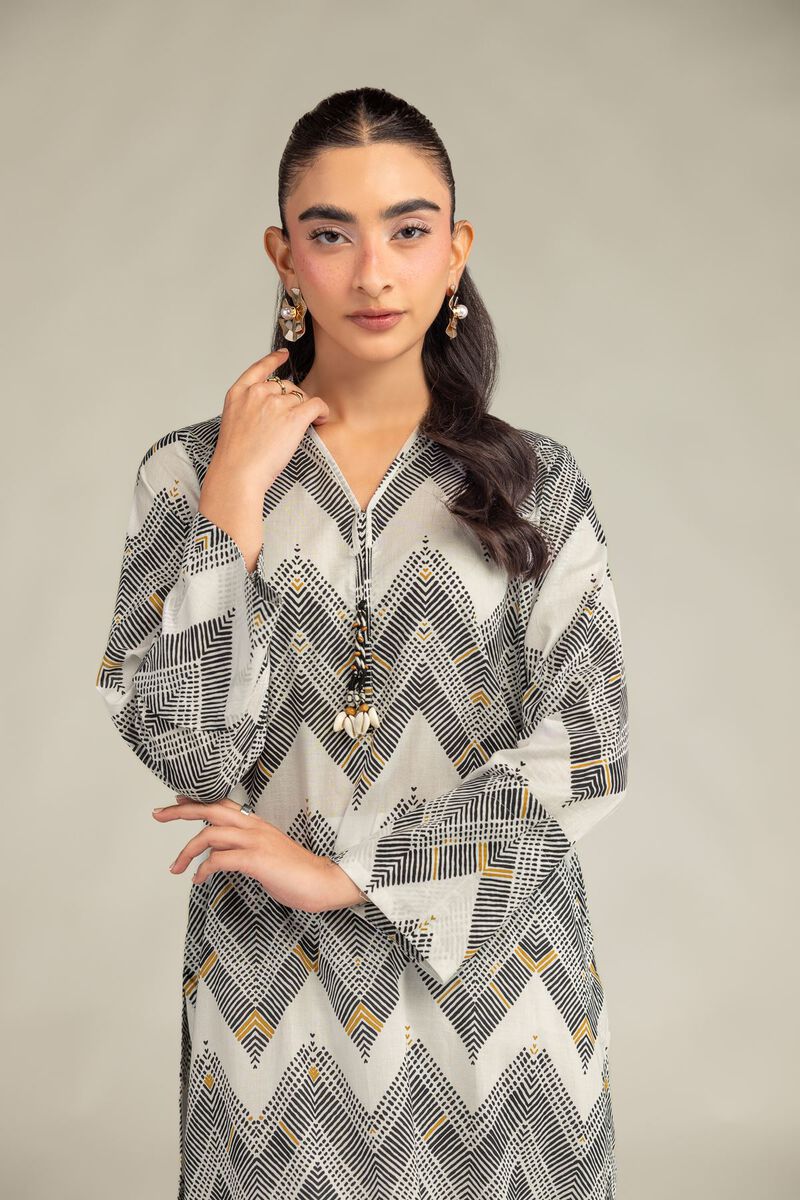 Printed | Cambric | Geometric Longline Kurta | USD 35.00