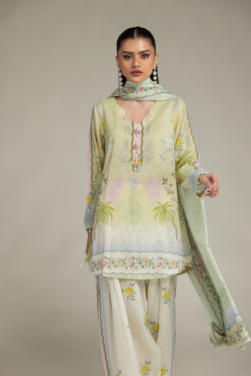 Embroidered | Polyester Silk | Floral Mint Dupatta | null