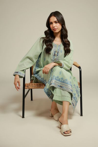 Embroidered | Cambric | Floral 2-Piece Tailored  | USD 55.00