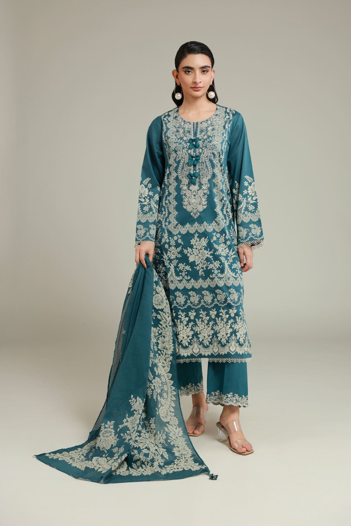Buy Tailored 3 Piece | 0.0 N/A | T-A22-26-113FF2-VG_MULTI | Khaadi