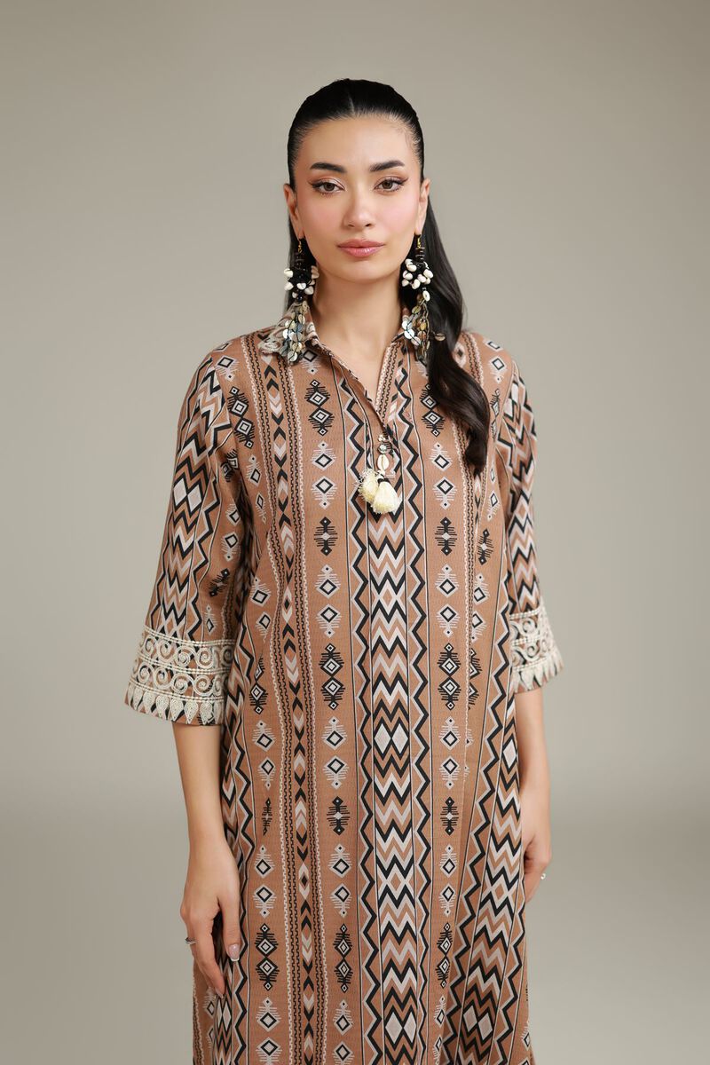 Embroidered | Cotton Dobby | Brown Cotton Kurta | USD 30.00