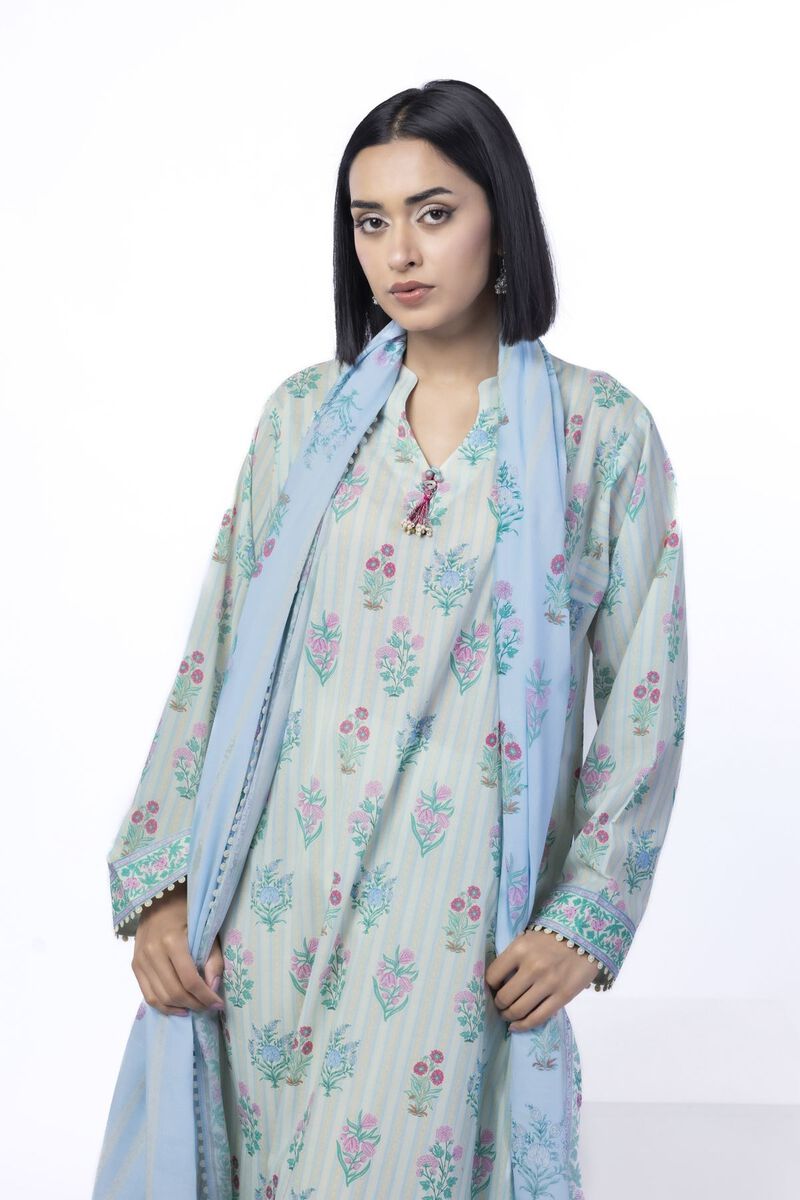 Printed | Cotton | Tailored 3 Piece | USD 22.50