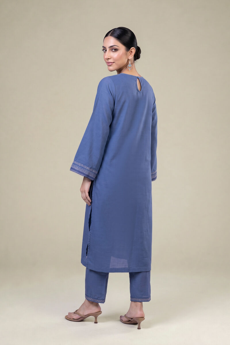 Embroidered | Light Khaddar | Embroidered Blue Kurta | USD 45.00